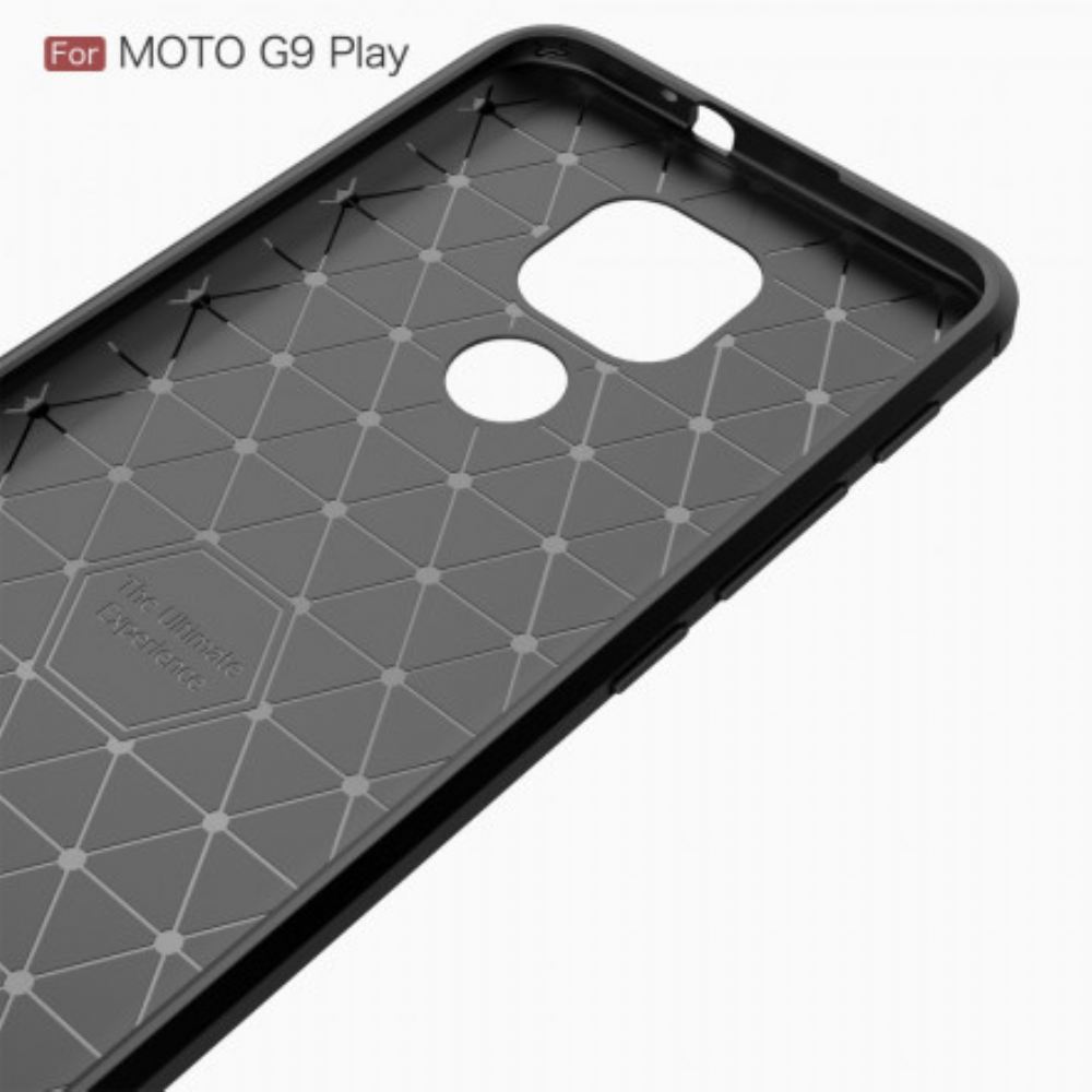 Kryt Na Moto G9 Play Kartáčované Uhlíkové Vlákno