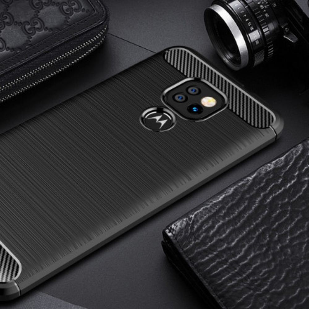 Kryt Na Moto G9 Play Kartáčované Uhlíkové Vlákno