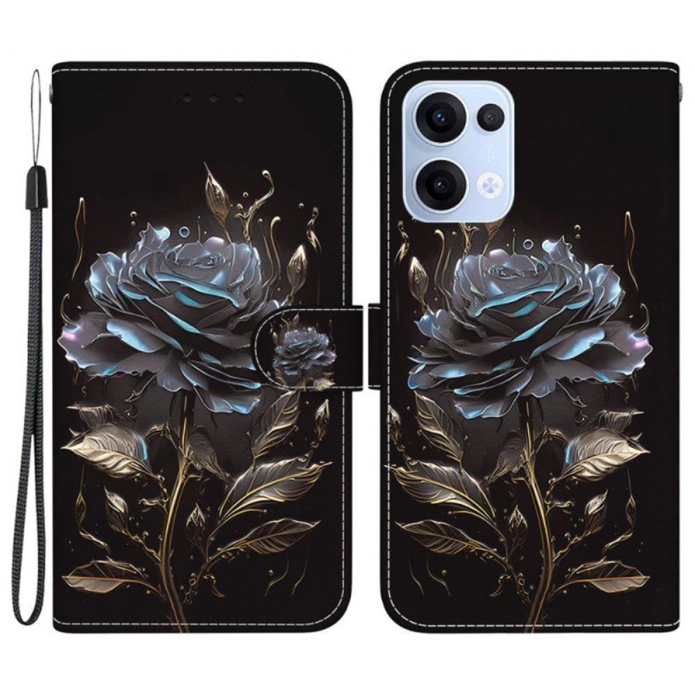 Kožený Kryt Na Oppo Reno 13 5g Černá Růže