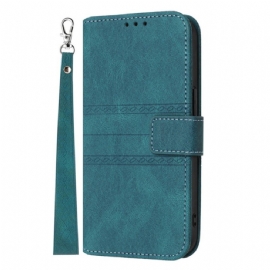 Kožený Kryt Oppo Reno 13 5g Dvojitý Vlys S Popruhem