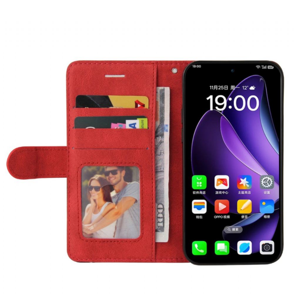 Kožený Kryt Oppo Reno 13 5g Dvoubarevné Vlnovky