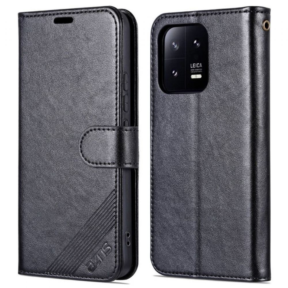 Flipové Pouzdro Na Xiaomi 13 Kožený Efekt Azns
