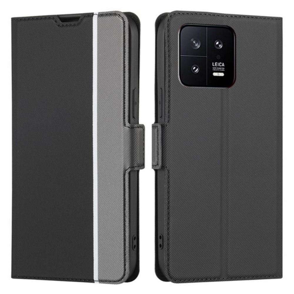 Flipové Pouzdro Na Xiaomi 13 Ultra Jemné Dvoubarevné