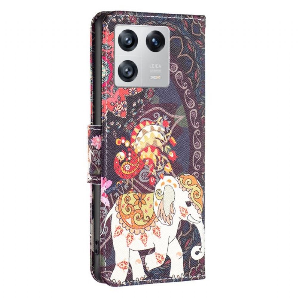 Kožené Pouzdro Na Xiaomi 13 Kmenový Slon