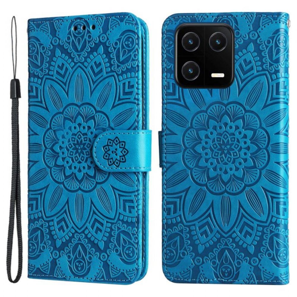 Kožené Pouzdro Na Xiaomi 13 Mandala Sun S Šňůrkou