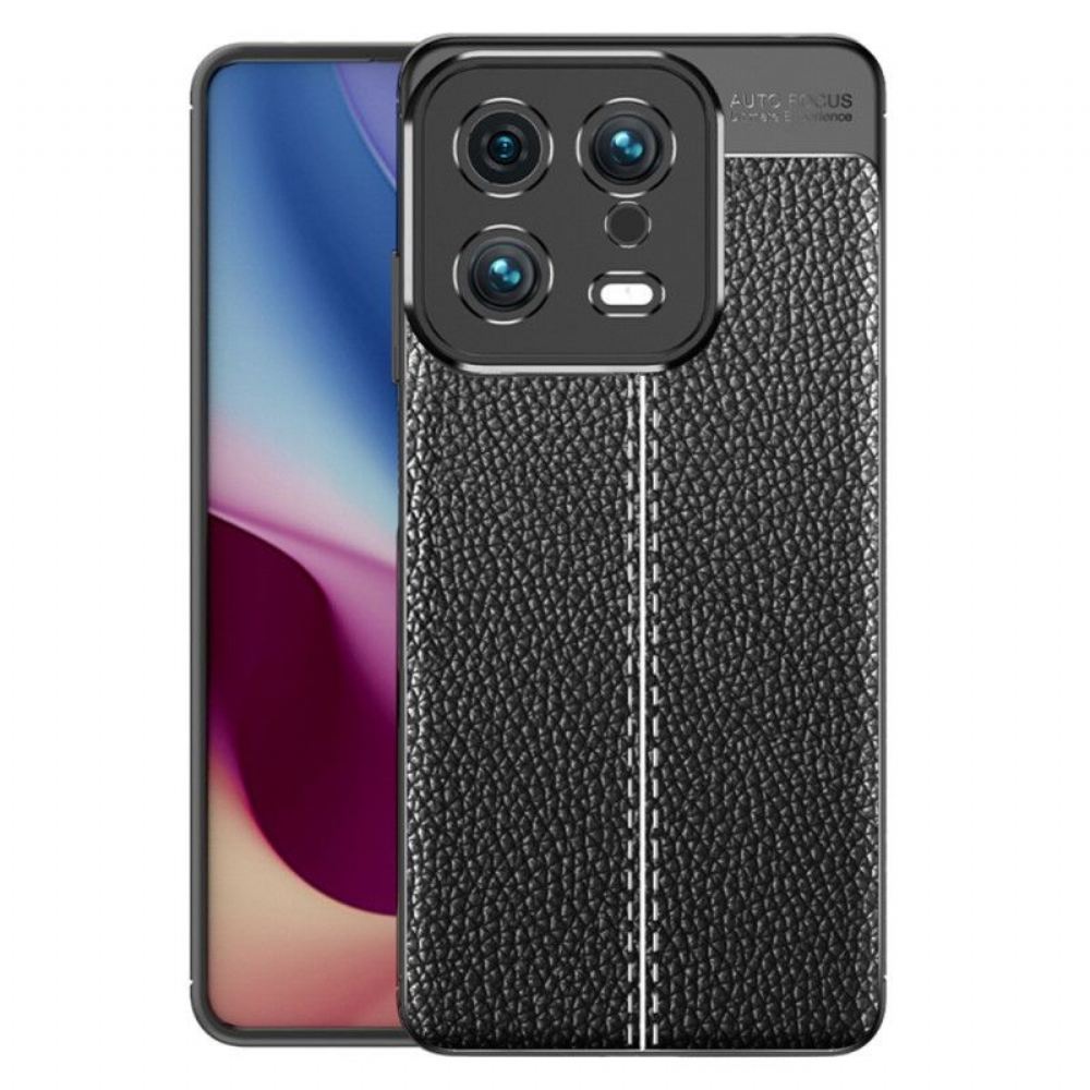 Kryt Na Xiaomi 13 Efekt Kůže Litchi S Dvojitou Linií