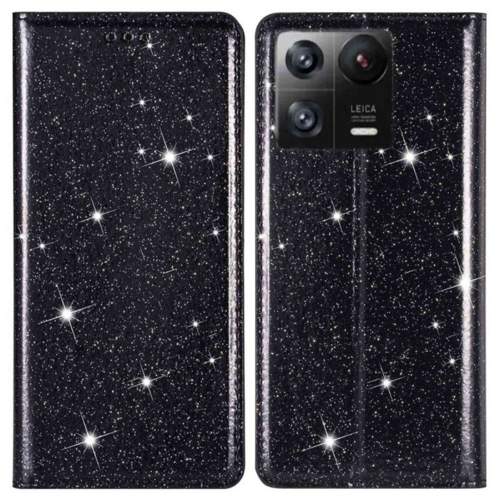 Kryty Na Mobil Na Xiaomi 13 Flipové Pouzdro Flitrový Styl