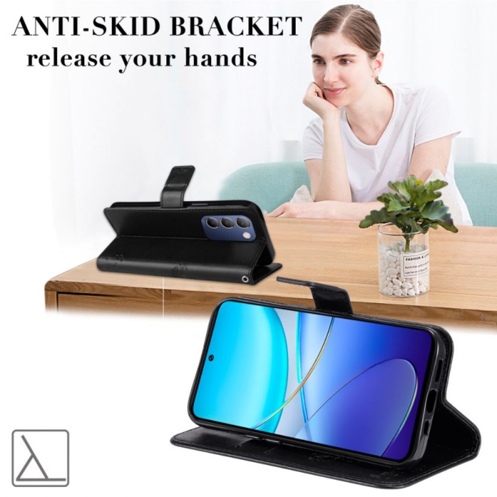 Kožený Kryt Na Vivo V40 Se 5g Strom A Kočka