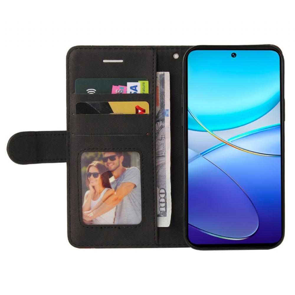 Kožený Kryt Vivo V40 Se 5g Dvoubarevné Vlnění