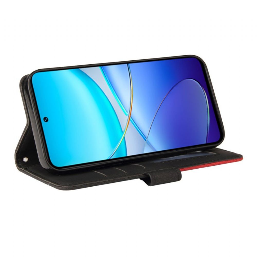 Kožený Kryt Vivo V40 Se 5g Dvoubarevné Vlnění