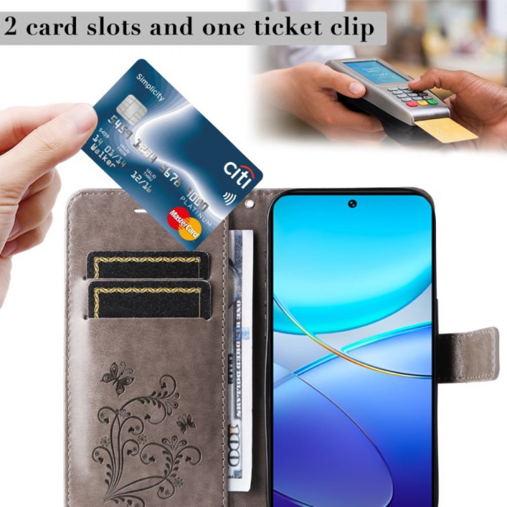 Peněženková Pouzdra Vivo V40 Se 5g Kryty Na Mobil Obří Motýli