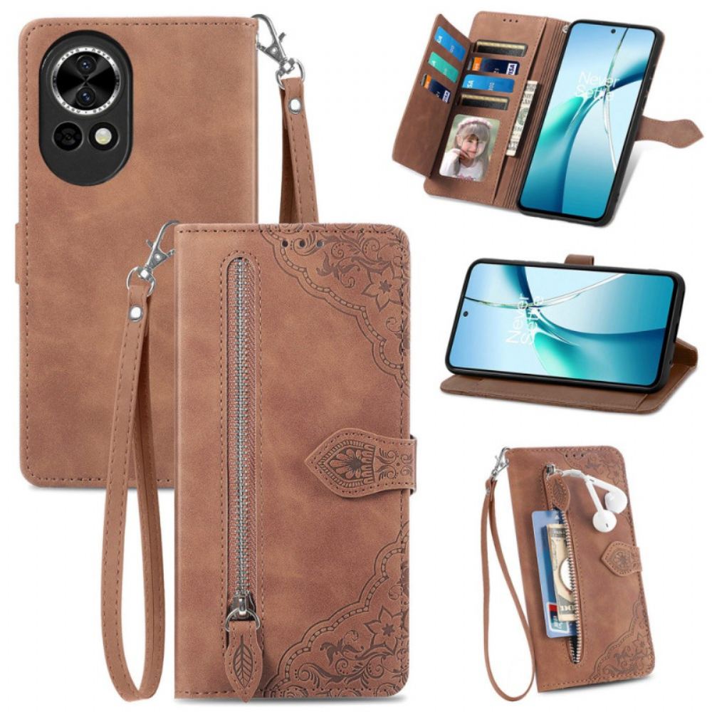 Kožený Kryt Huawei Nova 13 Krajkový Potisk