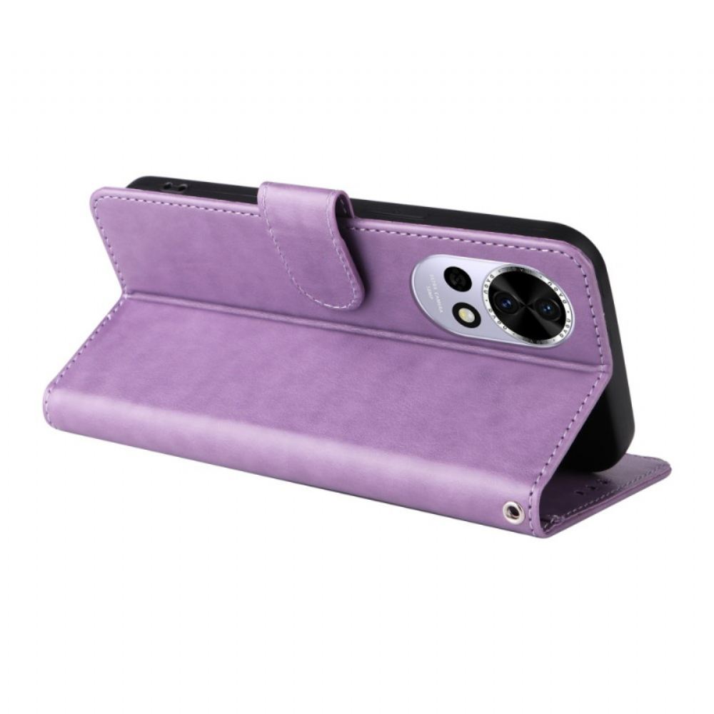 Kožený Kryt Huawei Nova 13 Květinový Vzor