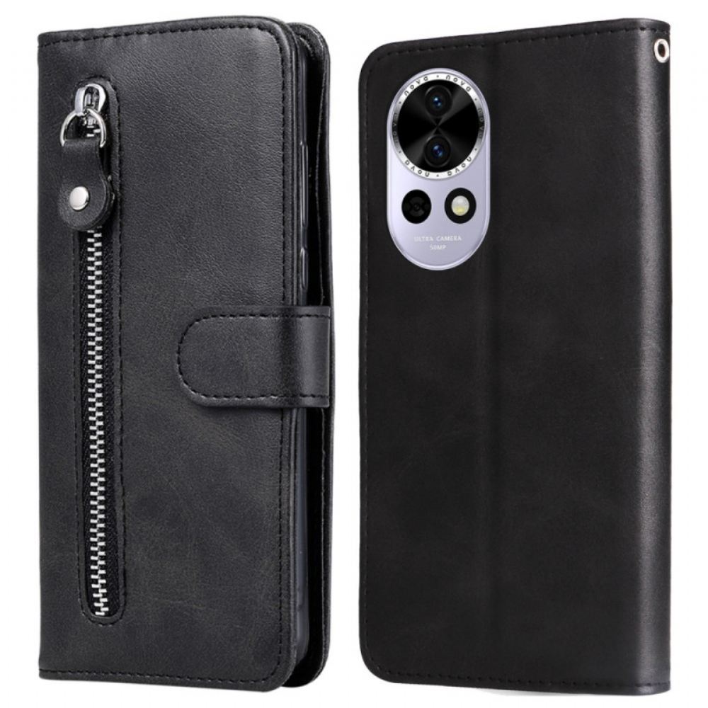 Kožený Kryt Na Huawei Nova 13 Pouzdro Na Zip