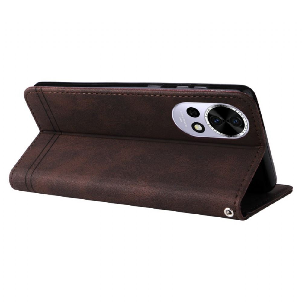 Kožený Kryt Na Huawei Nova 13 Vintage Nýt A Řemínek