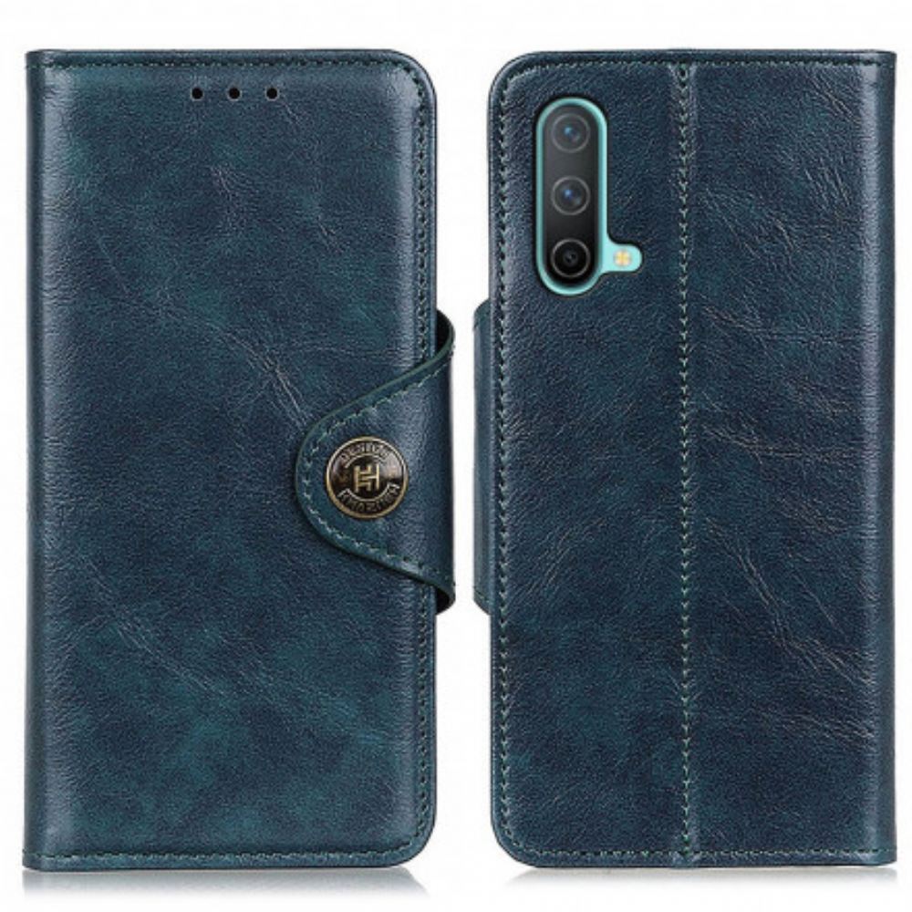 Flipové Pouzdro Na OnePlus Nord CE 5G Knoflíček Z Umělé Kůže Vintage