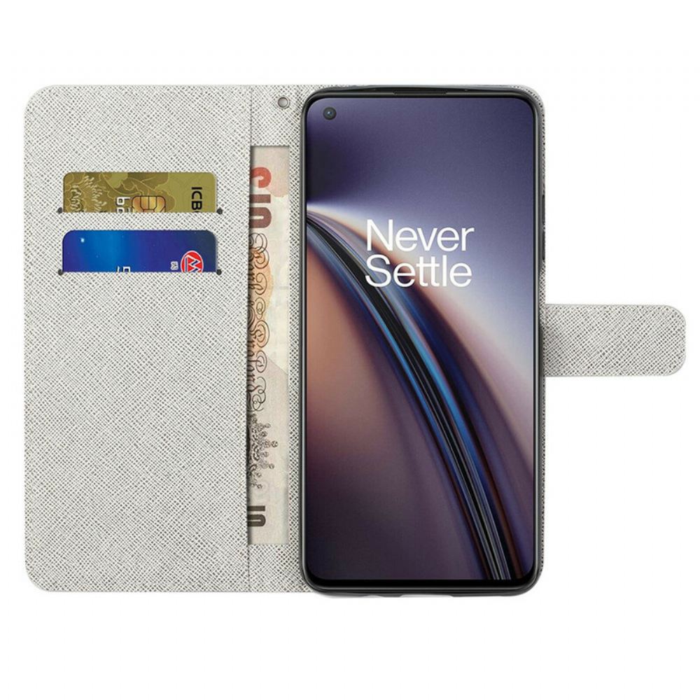 Flipové Pouzdro Na OnePlus Nord CE 5G Na Lana Květiny Na Lunárním Popruhu