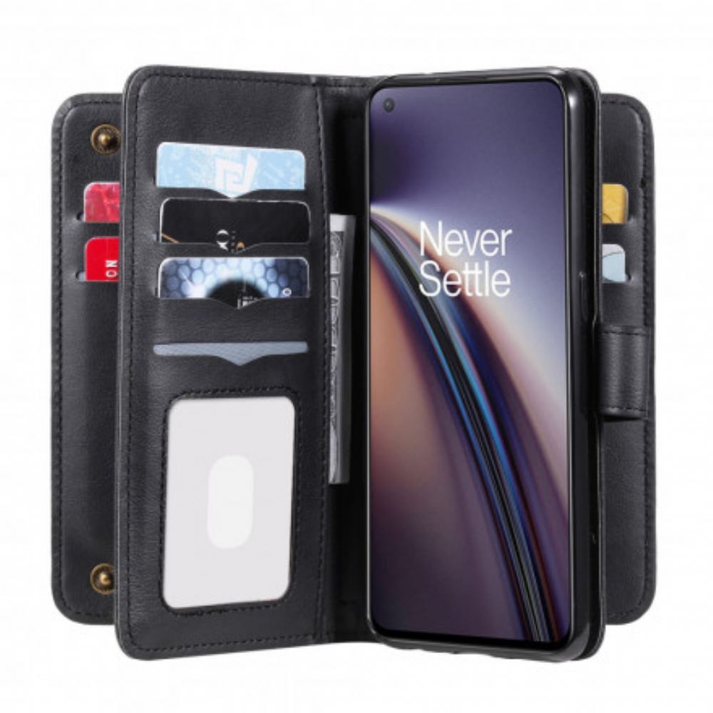Flipové Pouzdro Na OnePlus Nord CE 5G Multifunkční Držák Na 10 Karet