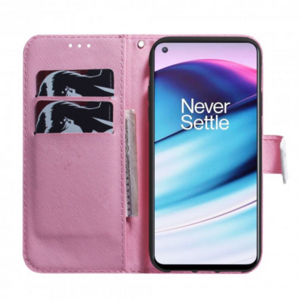 Flipové Pouzdro Na OnePlus Nord CE 5G Zaprášený Květ Růže