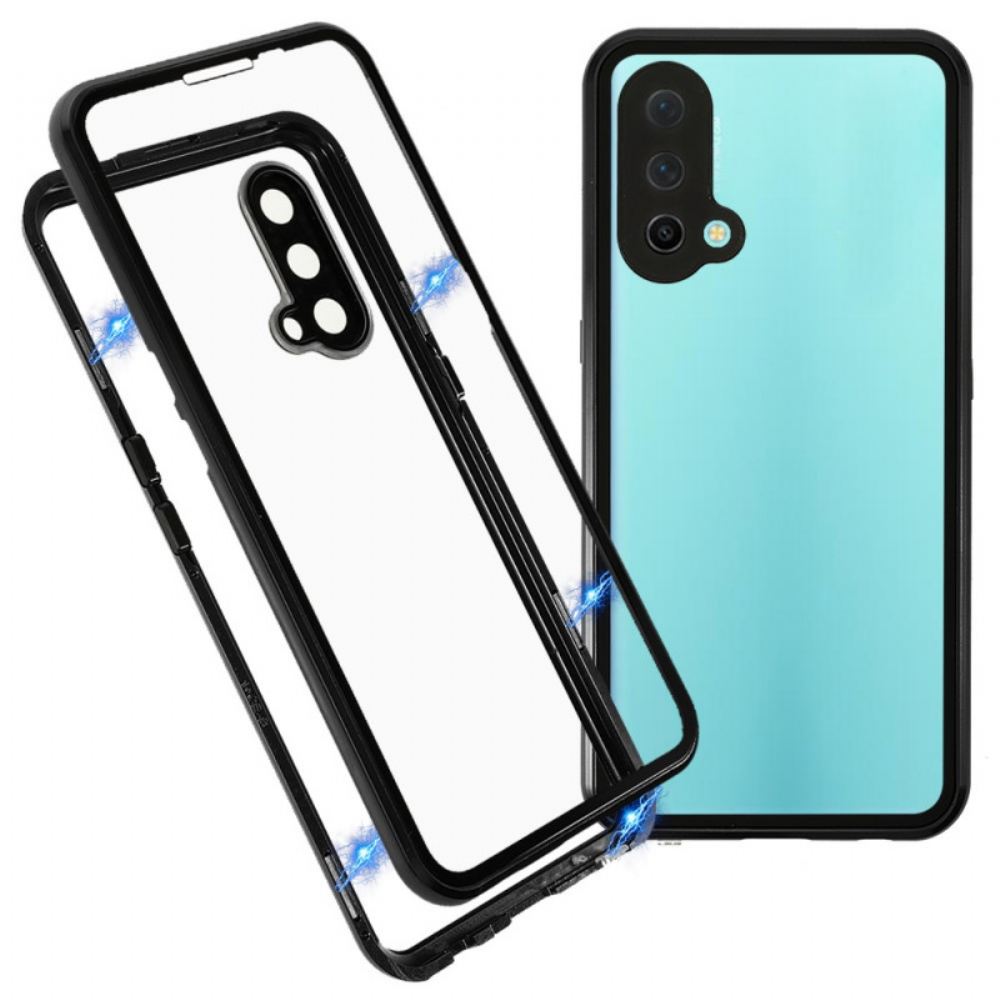 Kryt Na OnePlus Nord CE 5G Dvě Strany Magnetického Tvrzeného Skla A Kovu