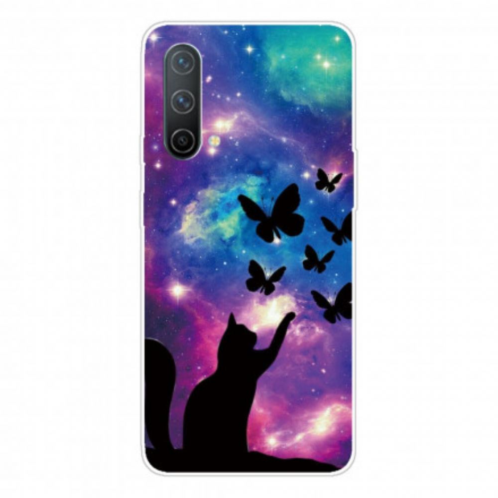 Kryt Na OnePlus Nord CE 5G Kočka A Motýli Ve Vesmíru