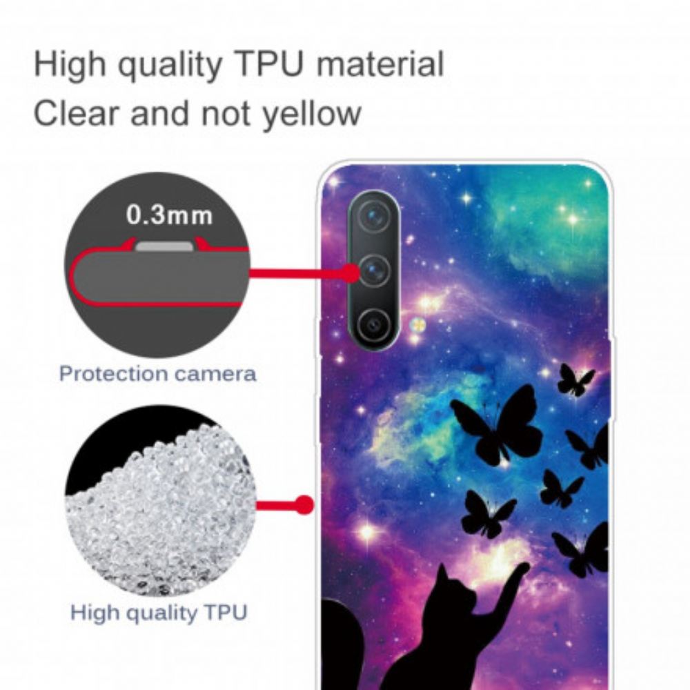 Kryt Na OnePlus Nord CE 5G Kočka A Motýli Ve Vesmíru