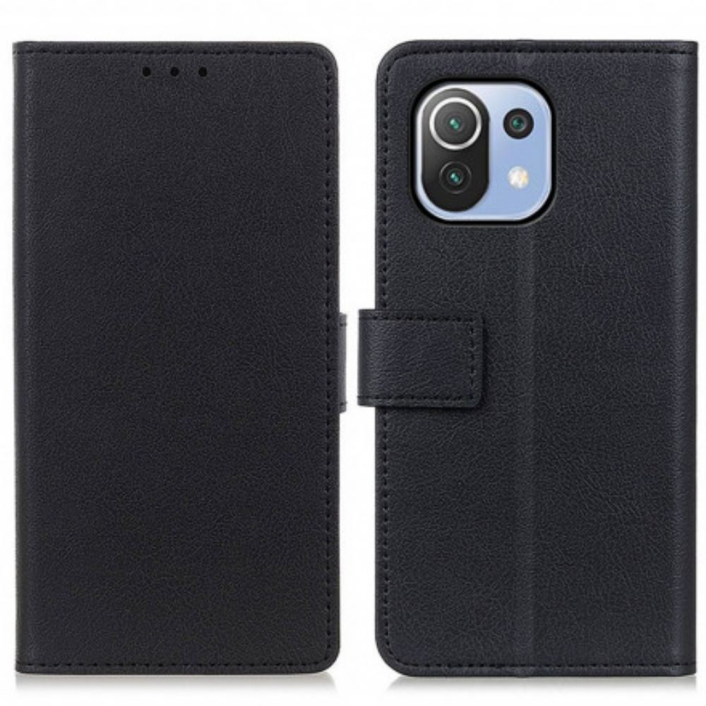Flipové Pouzdro Na Xiaomi Mi 11 Lite 5G NE / Mi 11 Lite 4G / 5G Jednoduchý Lesklý Kožený Efekt