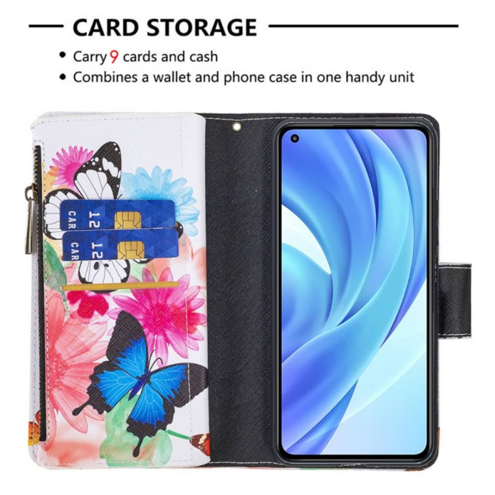 Flipové Pouzdro Na Xiaomi Mi 11 Lite 5G NE / Mi 11 Lite 4G / 5G Kapsa Na Zip S Motýly
