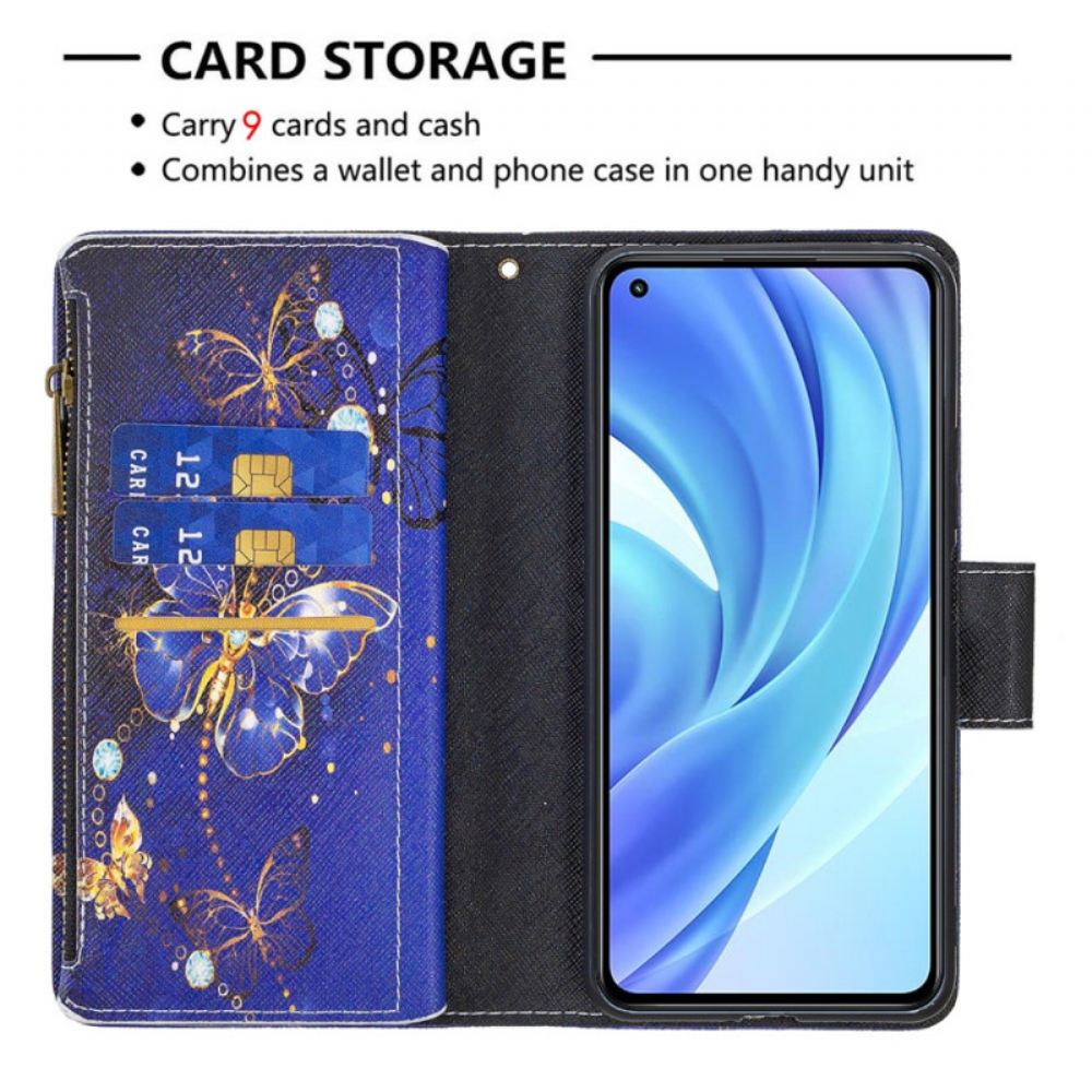 Flipové Pouzdro Na Xiaomi Mi 11 Lite 5G NE / Mi 11 Lite 4G / 5G Kapsa Na Zip S Motýly
