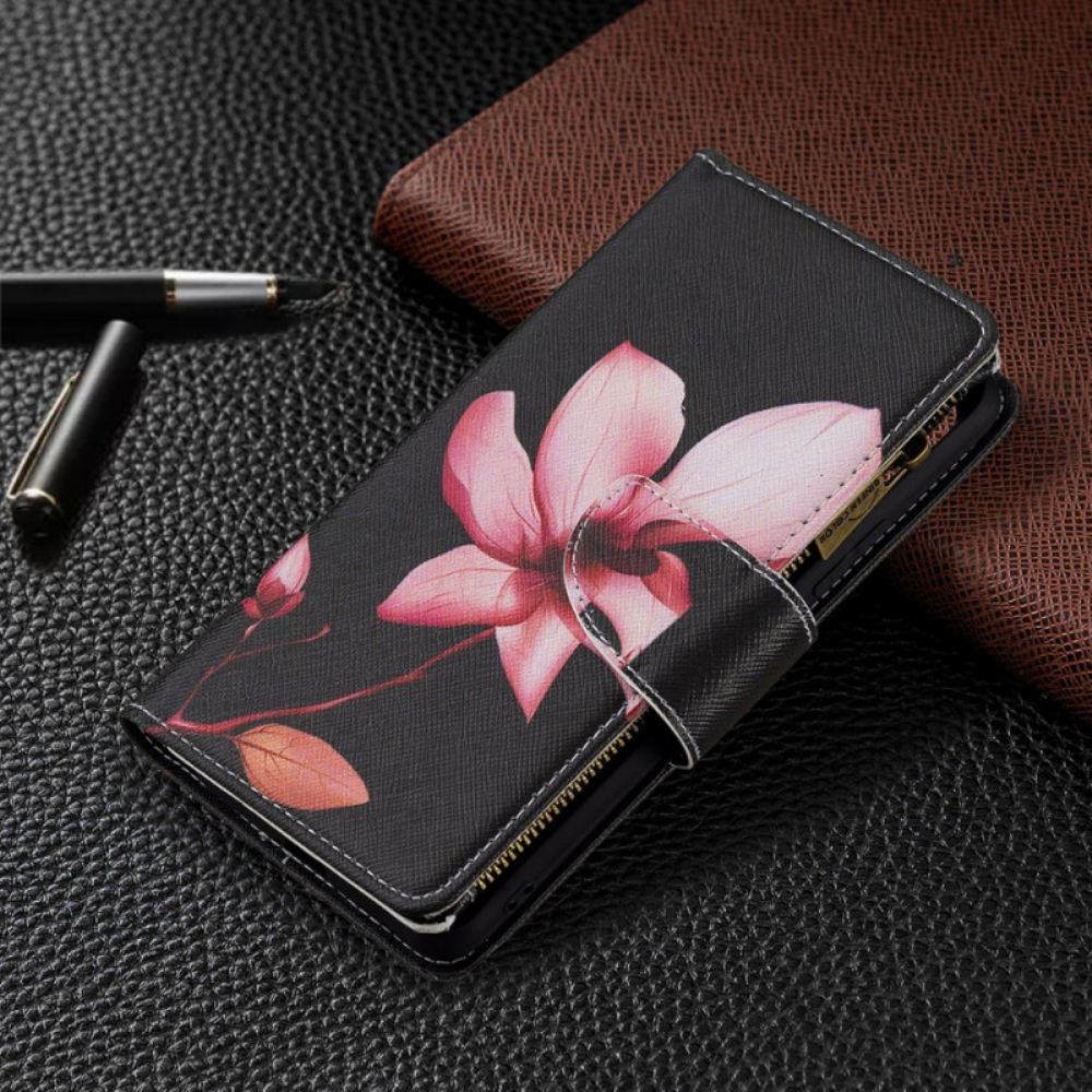 Flipové Pouzdro Na Xiaomi Mi 11 Lite 5G NE / Mi 11 Lite 4G / 5G Kapsa Na Zip S Růžovým Květem
