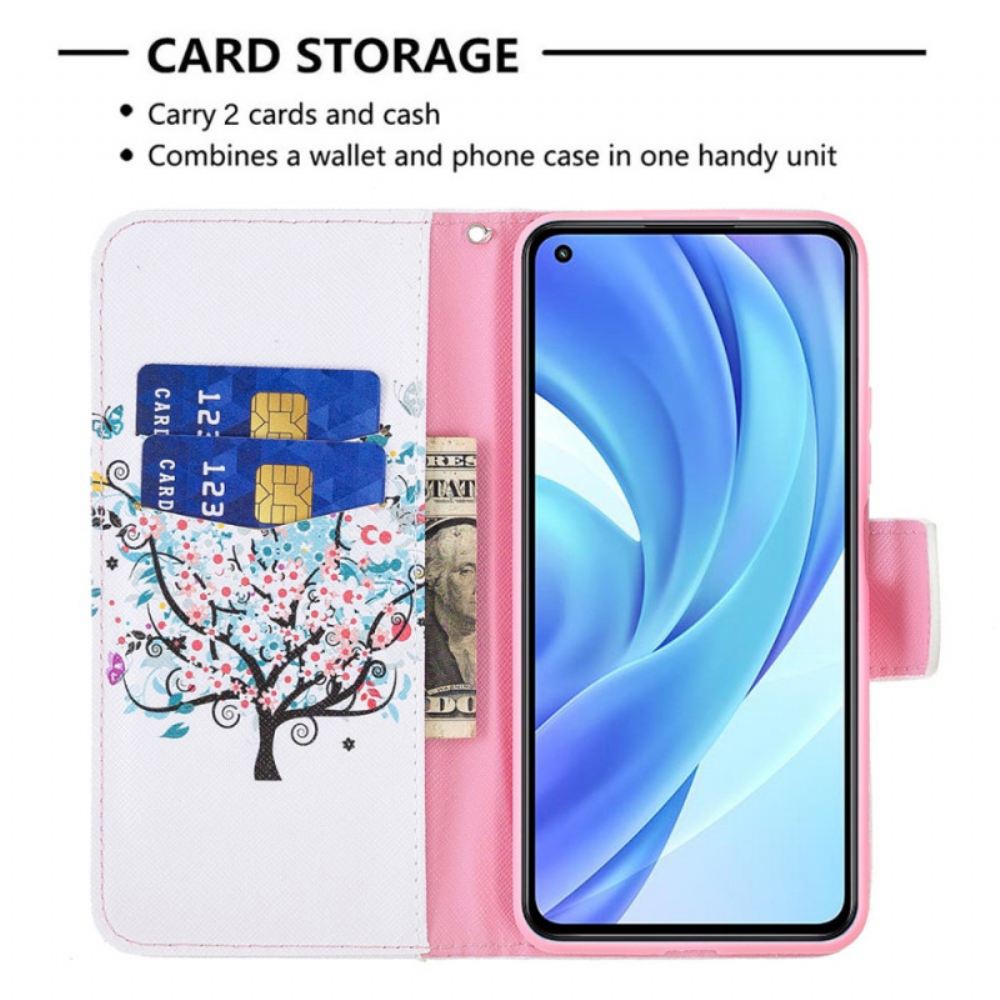 Flipové Pouzdro Na Xiaomi Mi 11 Lite 5G NE / Mi 11 Lite 4G / 5G Rozkvetlý Strom