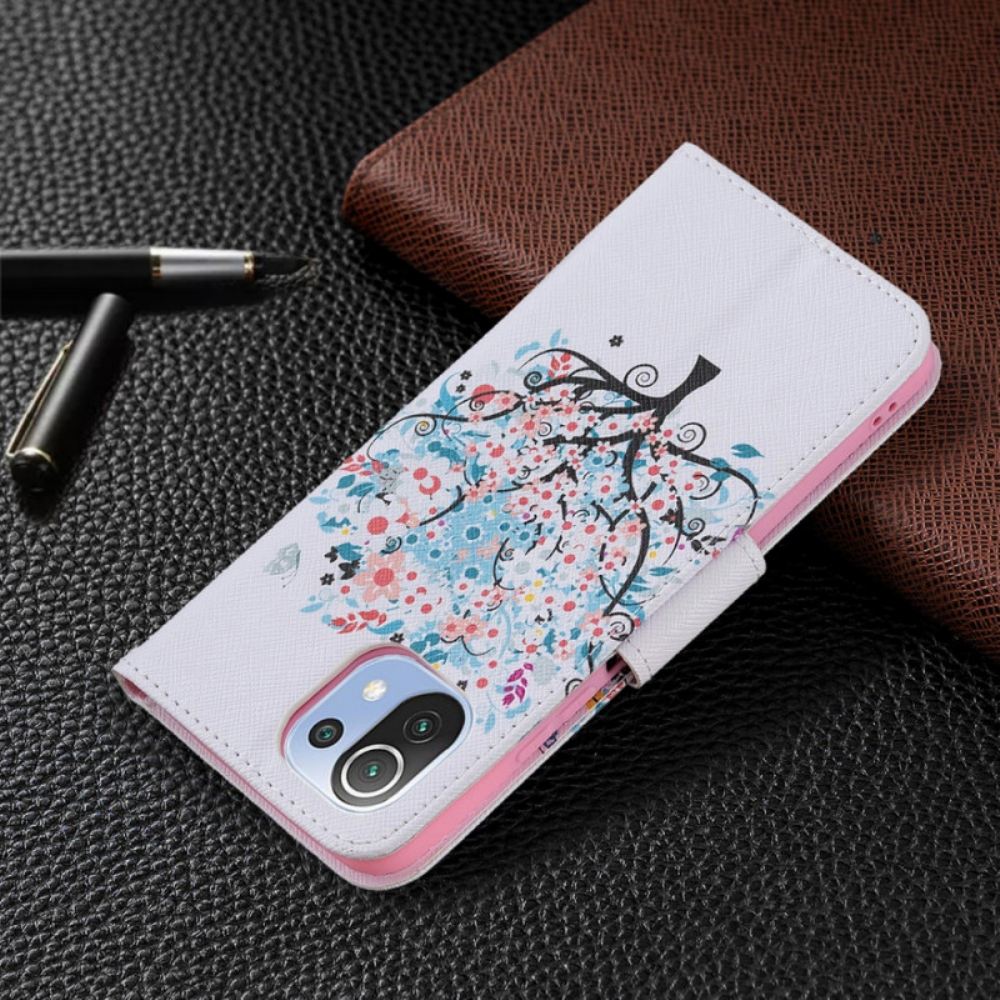 Flipové Pouzdro Na Xiaomi Mi 11 Lite 5G NE / Mi 11 Lite 4G / 5G Rozkvetlý Strom
