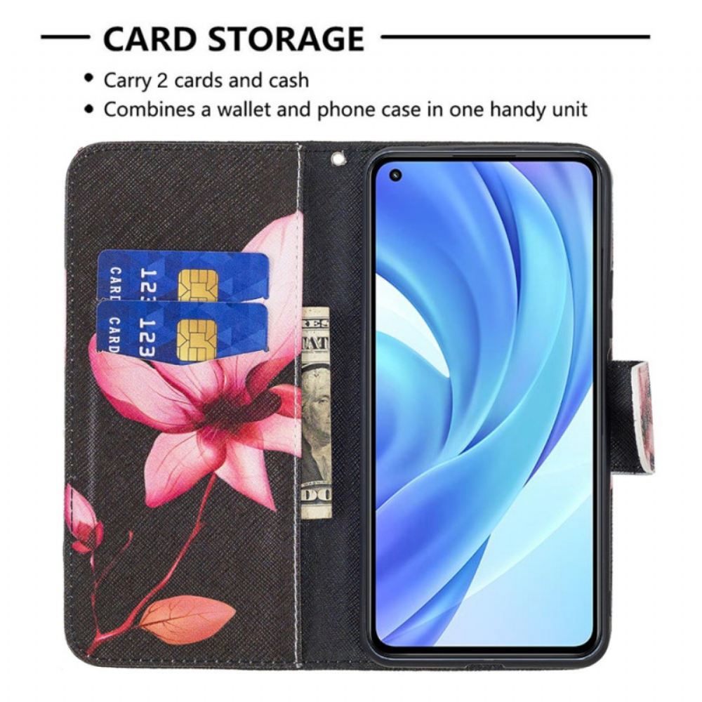Flipové Pouzdro Na Xiaomi Mi 11 Lite 5G NE / Mi 11 Lite 4G / 5G Růžový Květ