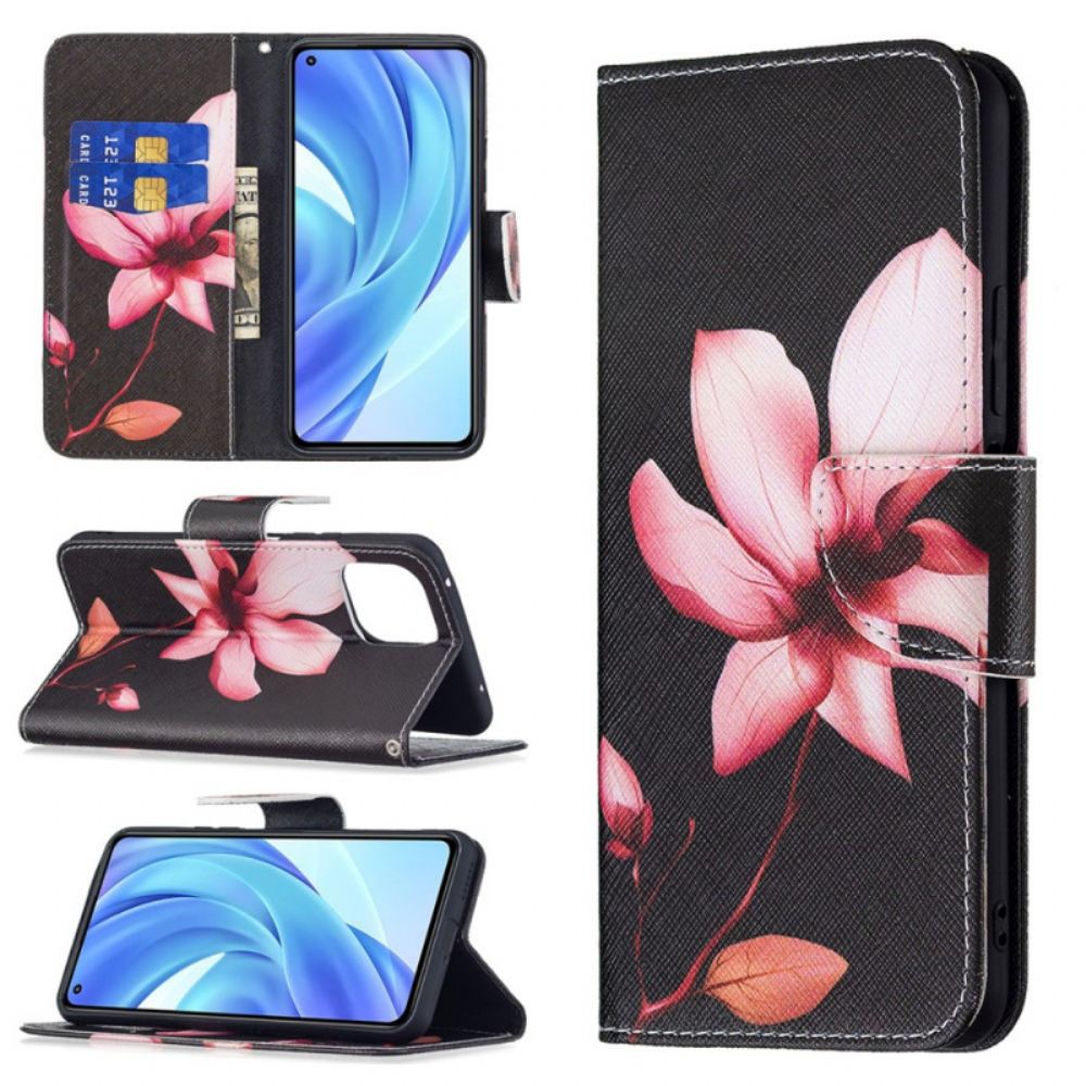 Flipové Pouzdro Na Xiaomi Mi 11 Lite 5G NE / Mi 11 Lite 4G / 5G Růžový Květ