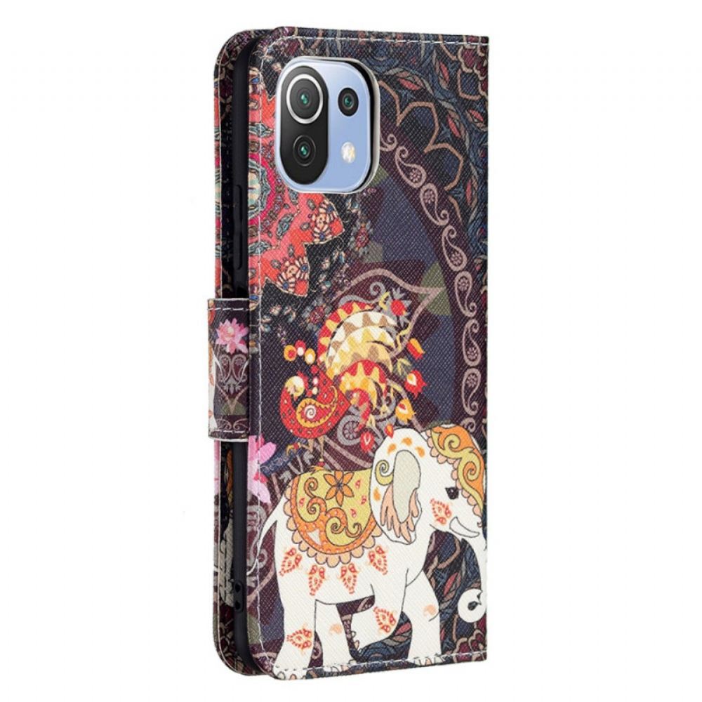 Flipové Pouzdro Na Xiaomi Mi 11 Lite 5G NE / Mi 11 Lite 4G / 5G Sloni Indičtí