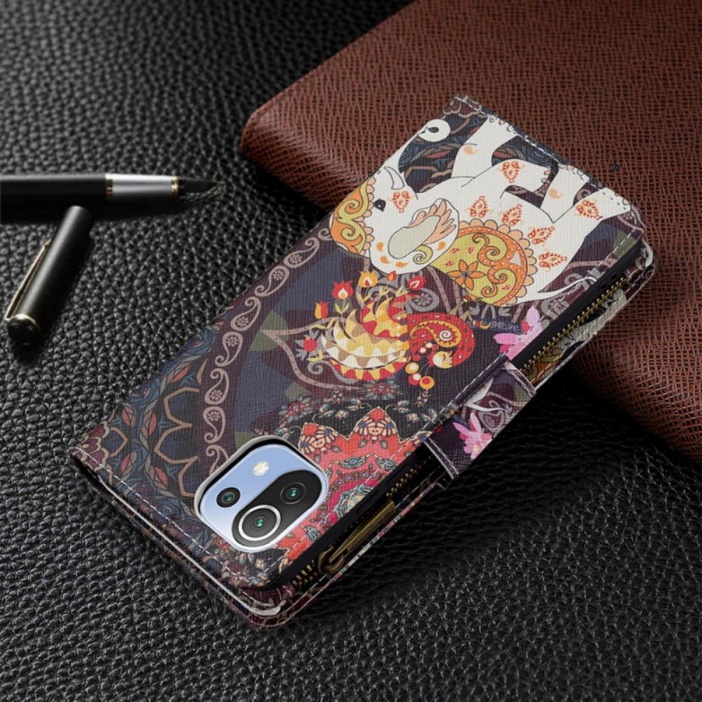 Flipové Pouzdro Na Xiaomi Mi 11 Lite 5G NE / Mi 11 Lite 4G / 5G Sloní Kapsa Na Zip
