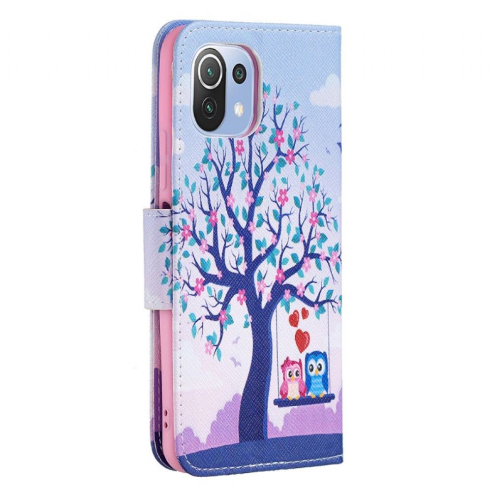 Flipové Pouzdro Na Xiaomi Mi 11 Lite 5G NE / Mi 11 Lite 4G / 5G Sovy Na Houpačce