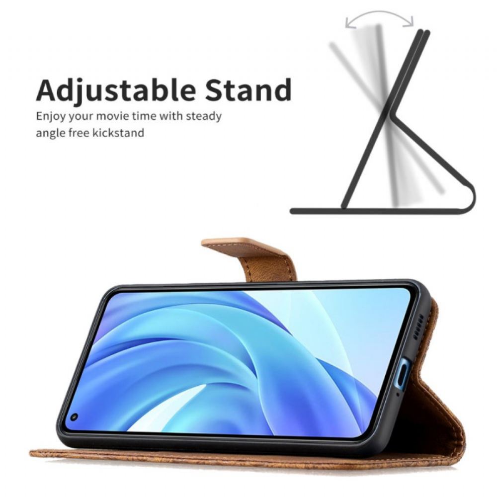 Kožené Pouzdro Na Xiaomi Mi 11 Lite 5G NE / Mi 11 Lite 4G / 5G Na Lana Barokní Motýlek
