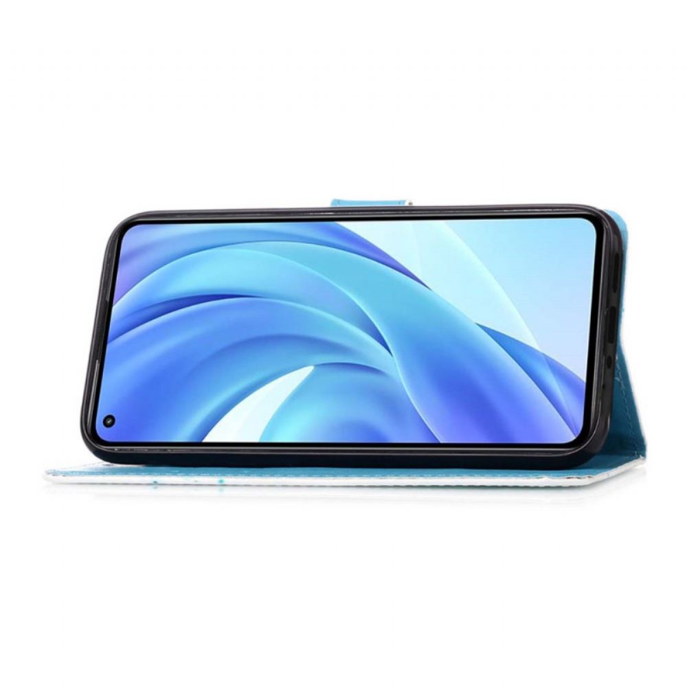 Kožené Pouzdro Na Xiaomi Mi 11 Lite 5G NE / Mi 11 Lite 4G / 5G Na Lana Eiffelova Věž S Popruhem