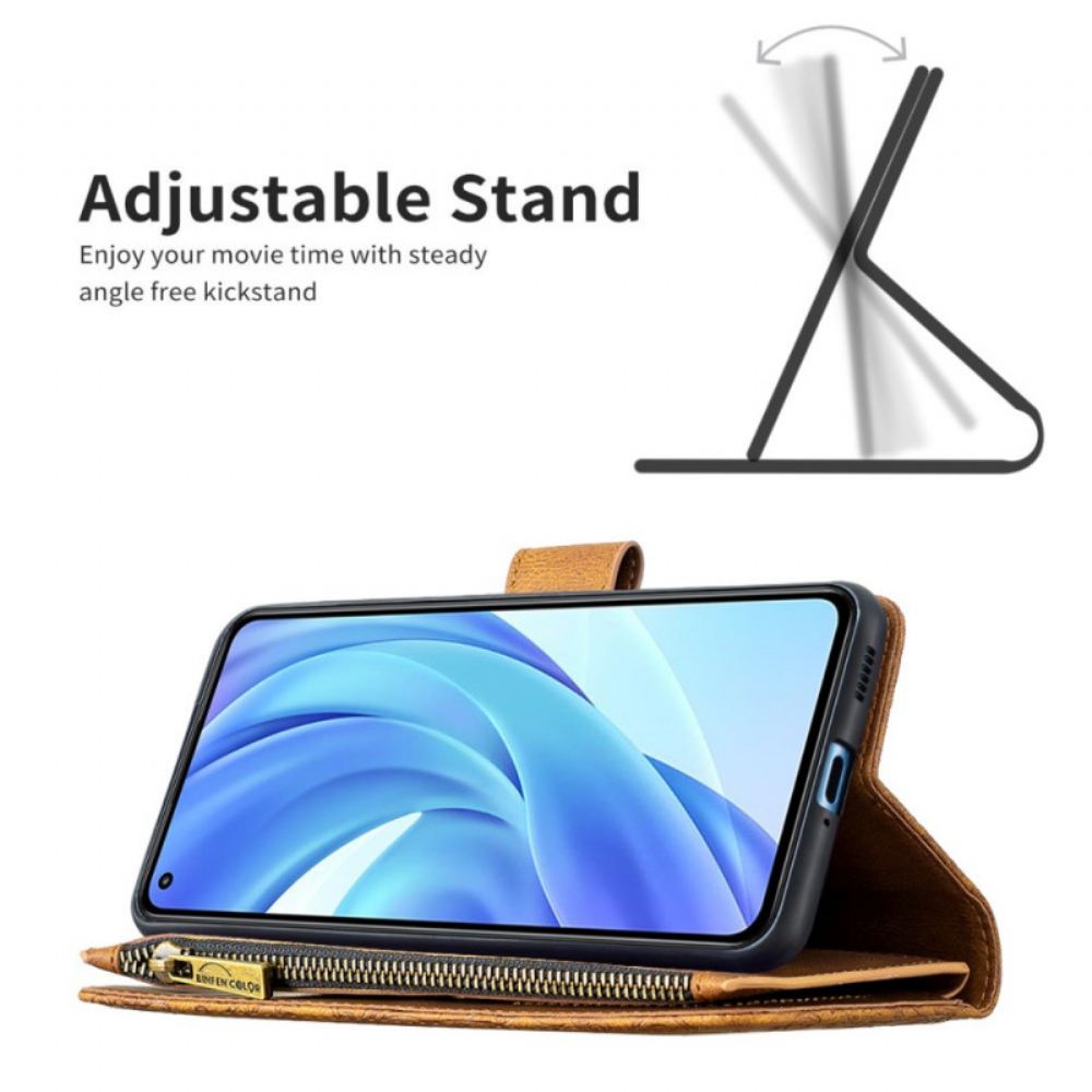 Kožené Pouzdro Na Xiaomi Mi 11 Lite 5G NE / Mi 11 Lite 4G / 5G Motýlí Barokní Kapsa Na Zip