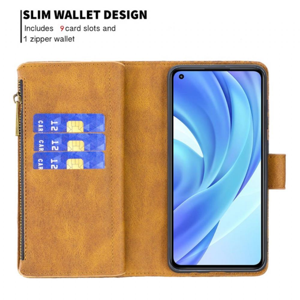 Kožené Pouzdro Na Xiaomi Mi 11 Lite 5G NE / Mi 11 Lite 4G / 5G Motýlí Barokní Kapsa Na Zip