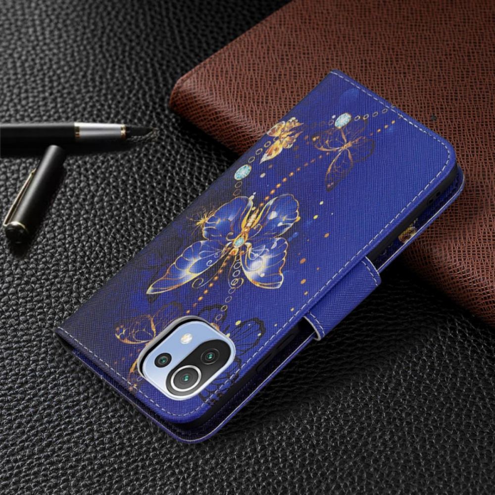Kožené Pouzdro Na Xiaomi Mi 11 Lite 5G NE / Mi 11 Lite 4G / 5G Úžasní Motýli