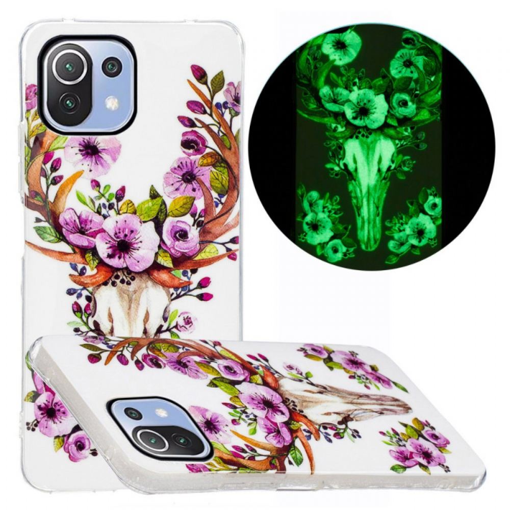 Kryt Na Xiaomi Mi 11 Lite 5G NE / Mi 11 Lite 4G / 5G Fluorescenční Květ Elk
