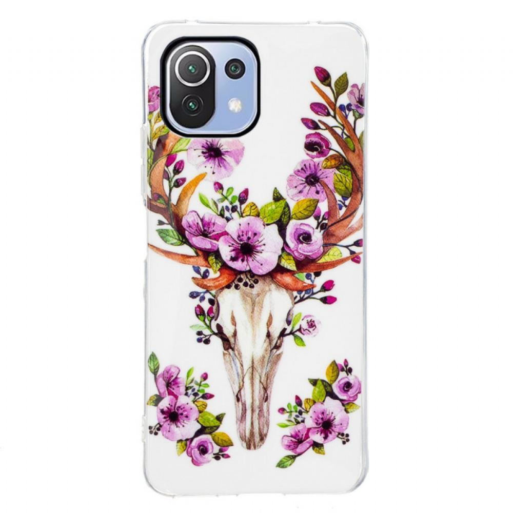 Kryt Na Xiaomi Mi 11 Lite 5G NE / Mi 11 Lite 4G / 5G Fluorescenční Květ Elk