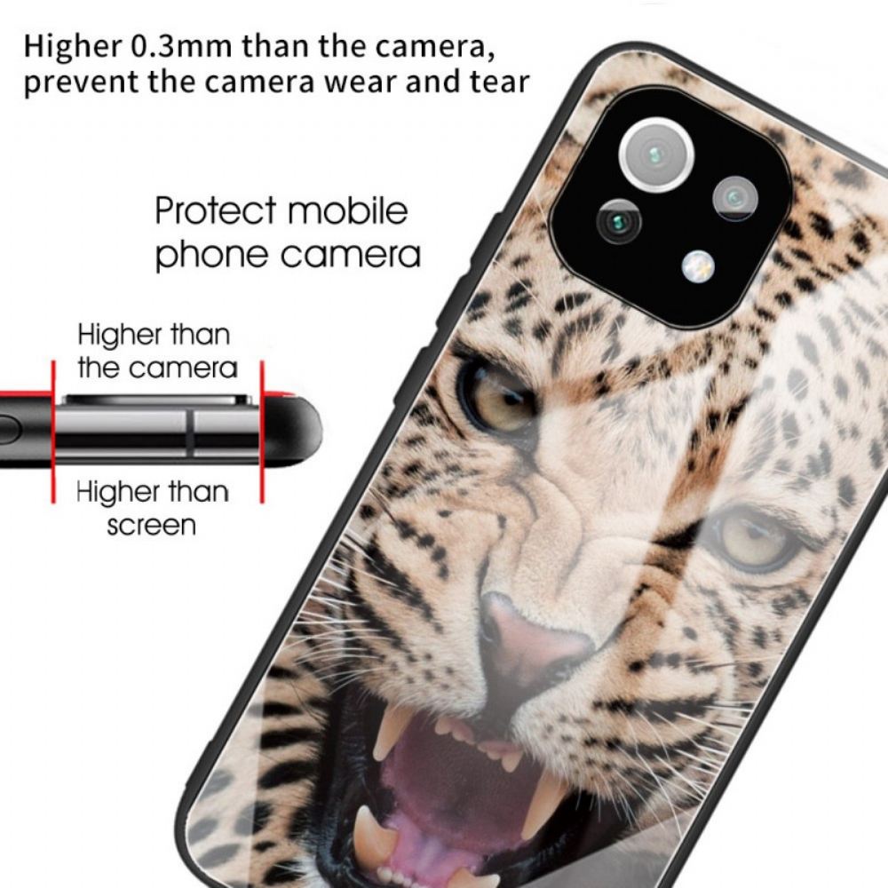 Kryt Na Xiaomi Mi 11 Lite 5G NE / Mi 11 Lite 4G / 5G Leopardí Tvrzené Sklo