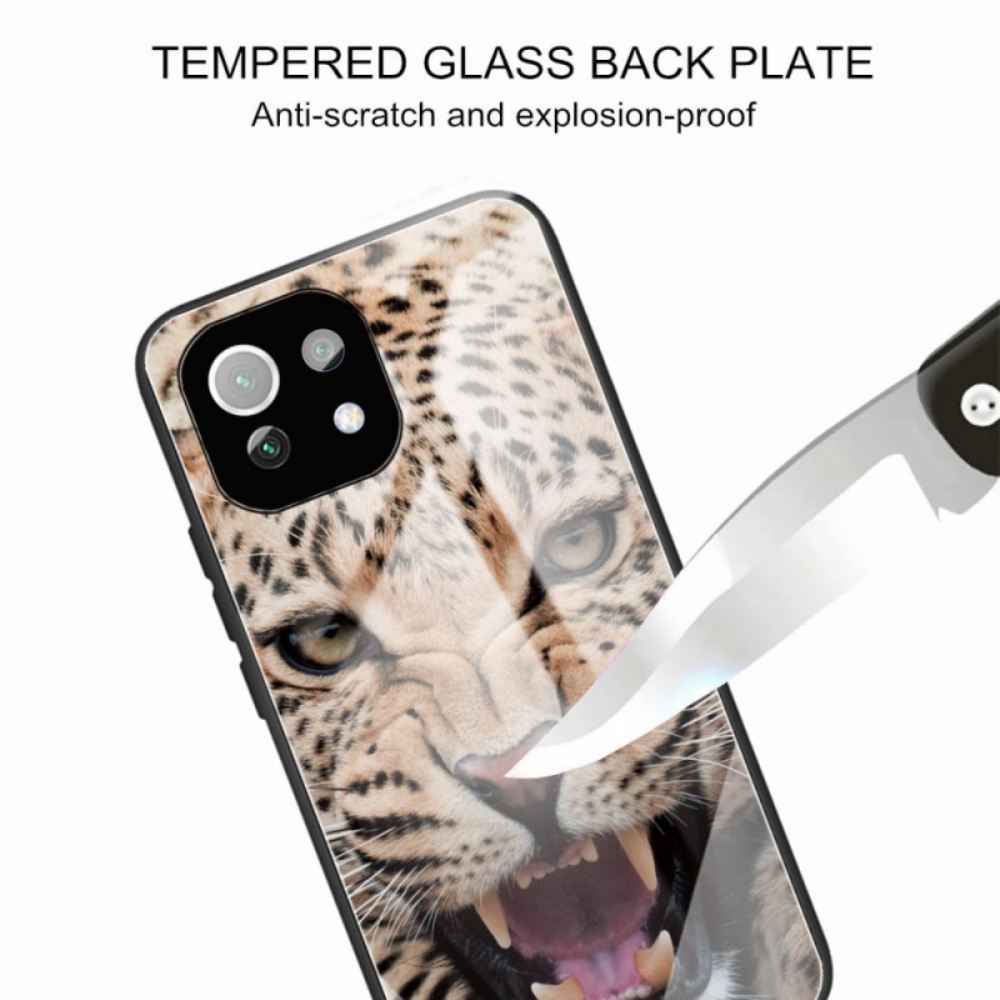 Kryt Na Xiaomi Mi 11 Lite 5G NE / Mi 11 Lite 4G / 5G Leopardí Tvrzené Sklo