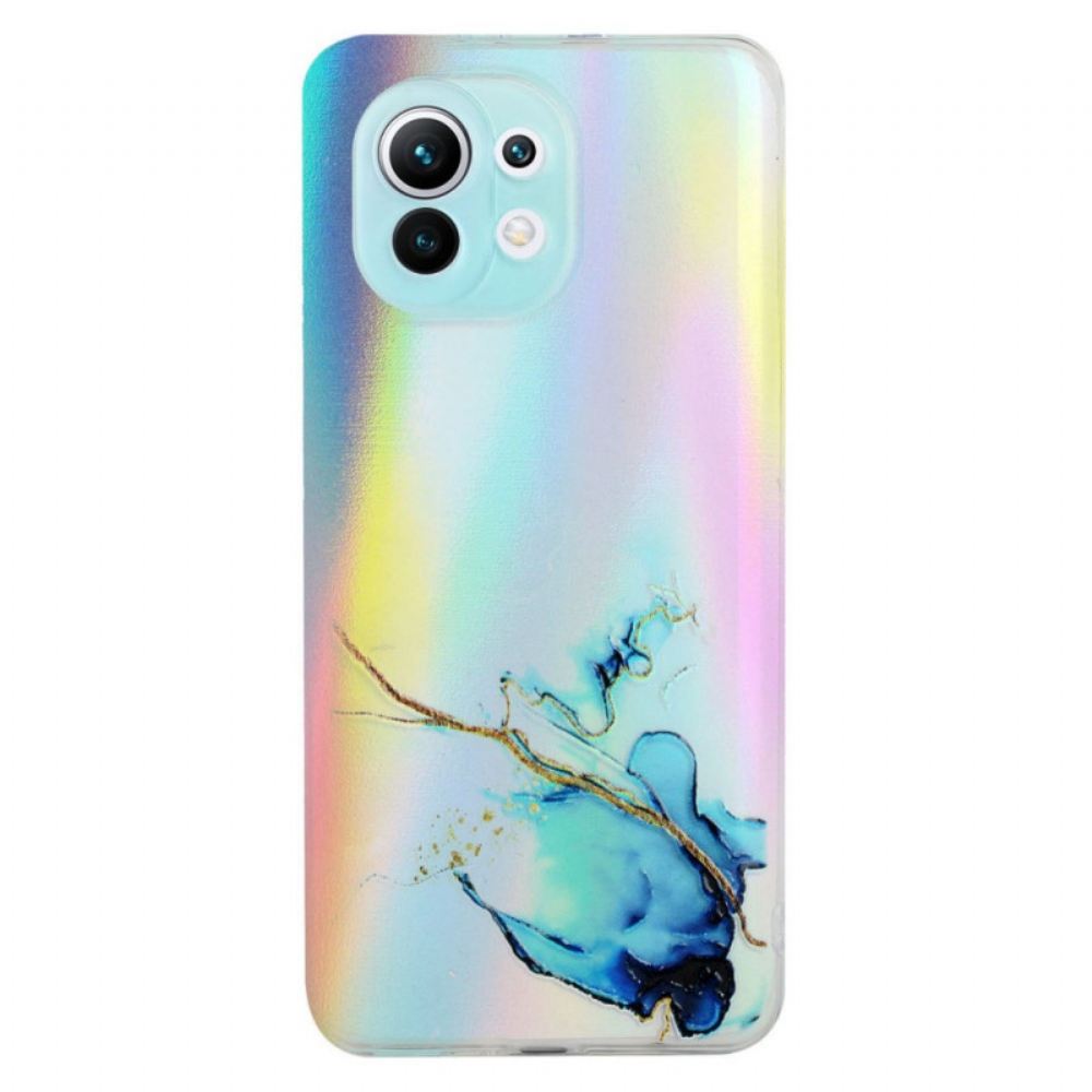Kryt Na Xiaomi Mi 11 Lite 5G NE / Mi 11 Lite 4G / 5G Mramor S Laserovým Efektem
