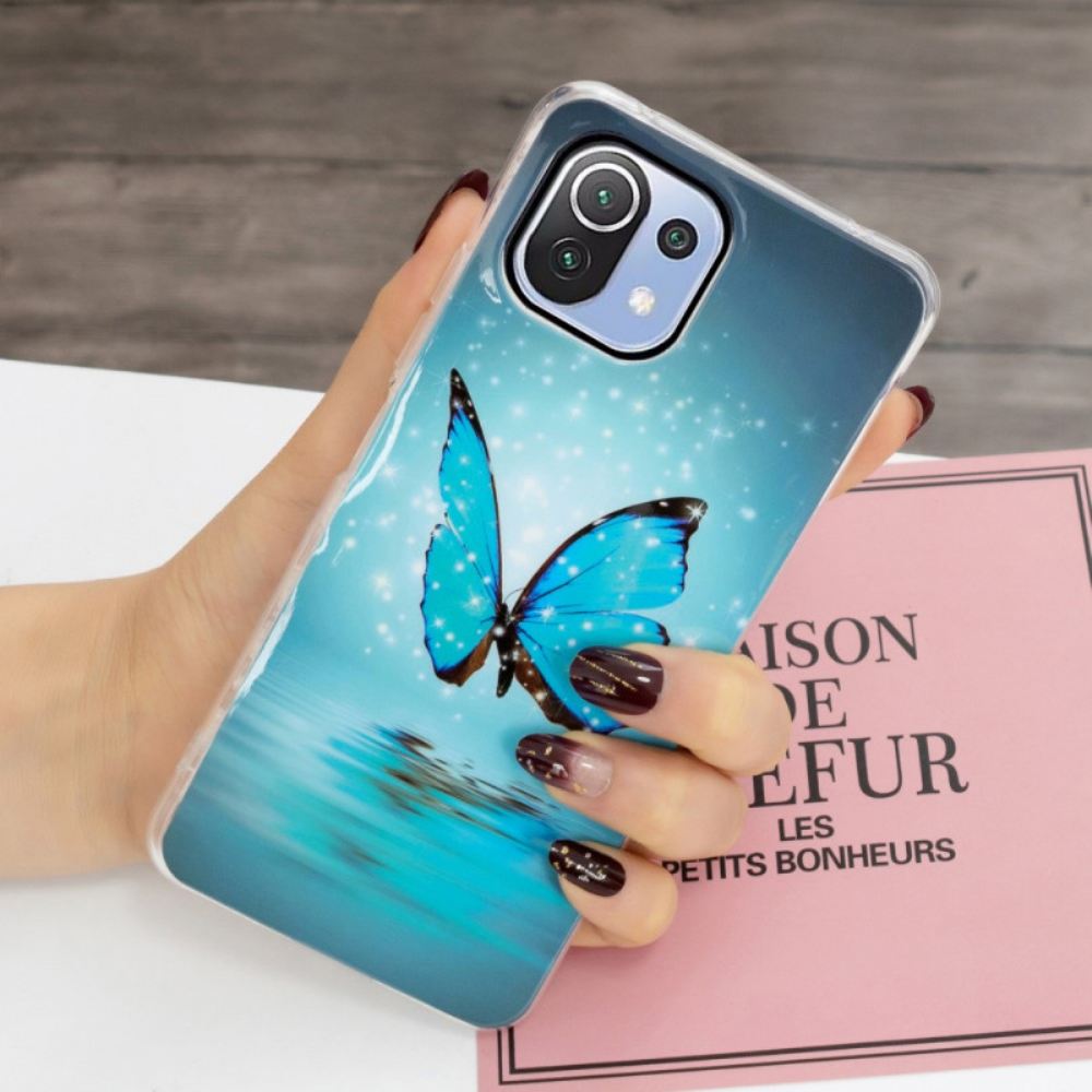 Kryt Na Xiaomi Mi 11 Lite 5G NE / Mi 11 Lite 4G / 5G Série Neonových Motýlů