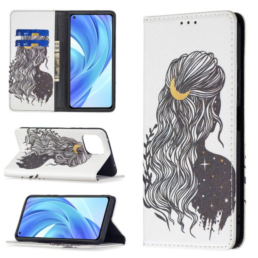 Kryty Na Mobil Na Xiaomi Mi 11 Lite 5G NE / Mi 11 Lite 4G / 5G Flipové Pouzdro Krásné Vlasy