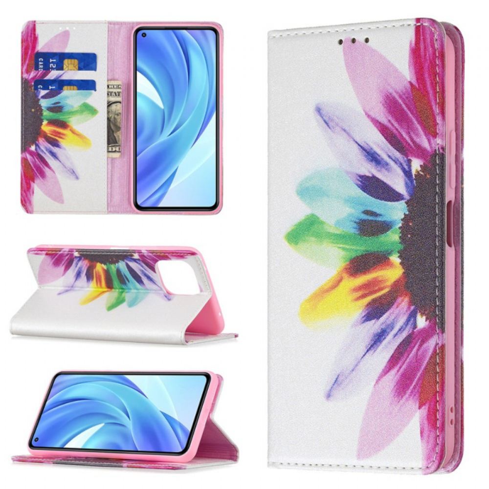 Kryty Na Mobil Na Xiaomi Mi 11 Lite 5G NE / Mi 11 Lite 4G / 5G Flipové Pouzdro Květina Akvarelu